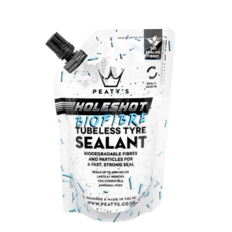Peaty&#39;s Holeshot BioFibre Tubeless Tyre Sealant 120ml